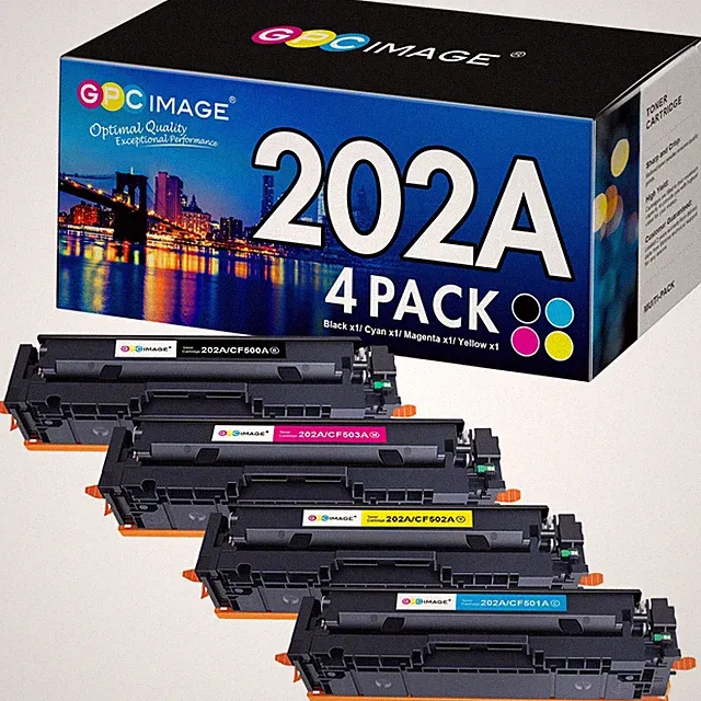 GPC Image 4 Pack Compatible Toner Cartridges for HP 202A CF500A 202X Printers