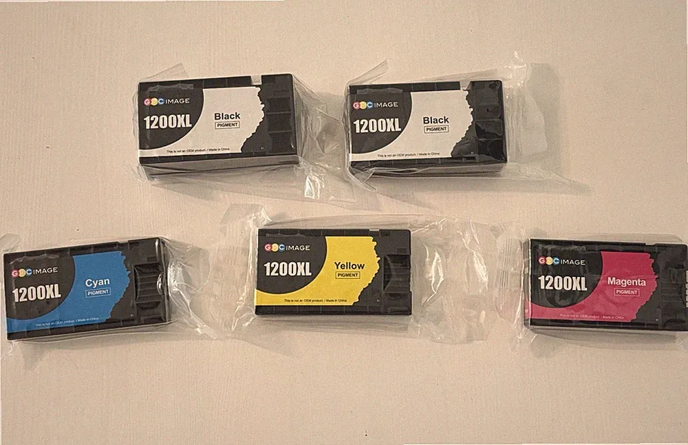 GPC Image 5 Pack Compatible Canon 1200XL Ink Cartridges Black Cyan Magenta Yello