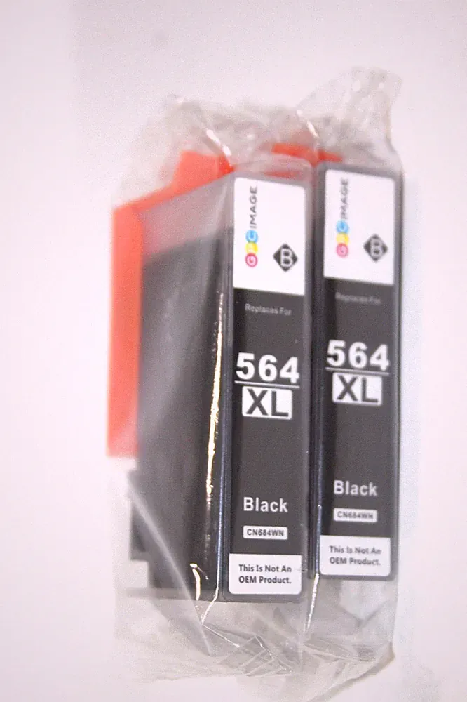 GPC Image 564 XL Black Ink Cartridges Lot of 2 Printer Replacement Refill New