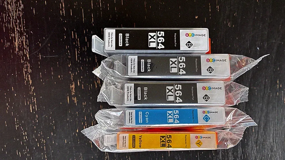 GPC Image 564XL Ink Cartridge Yellow, Cyan, And 3 Black - Open Box
