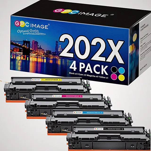 GPC Image Compatible HP 202X Toner Cartridge 4 Pack High Yield Black Color