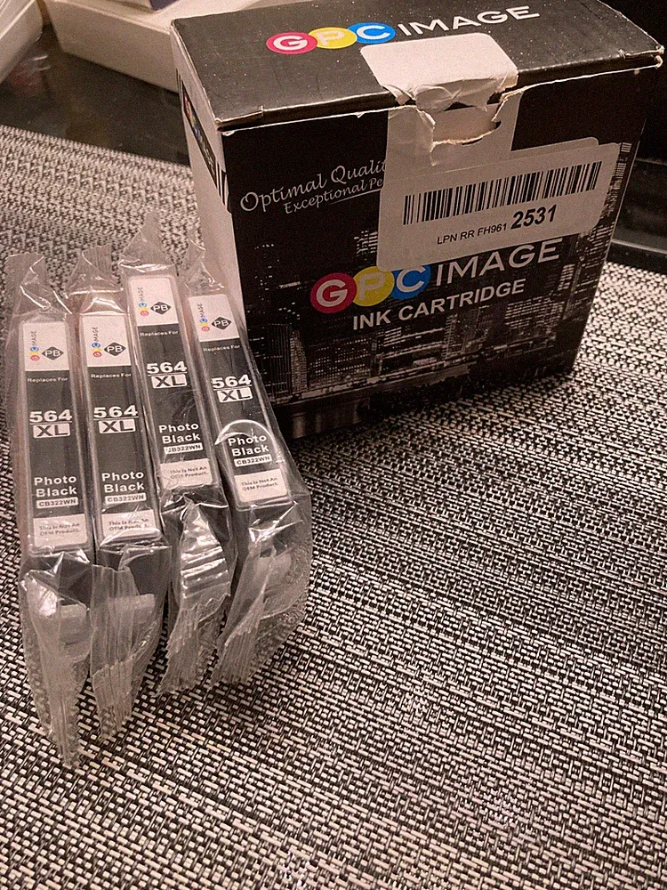 GPC Image Ink Cartridge For HP 564XL replacement Sealed Cartridges NEW 4 Pack