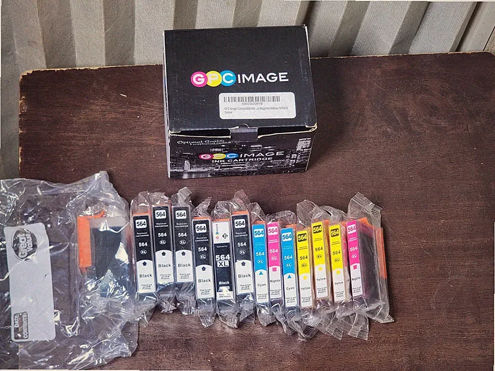 Gpc image Ink Cartridges 7 black, 2 blue, 3 yellow, 2 magenta. NIB